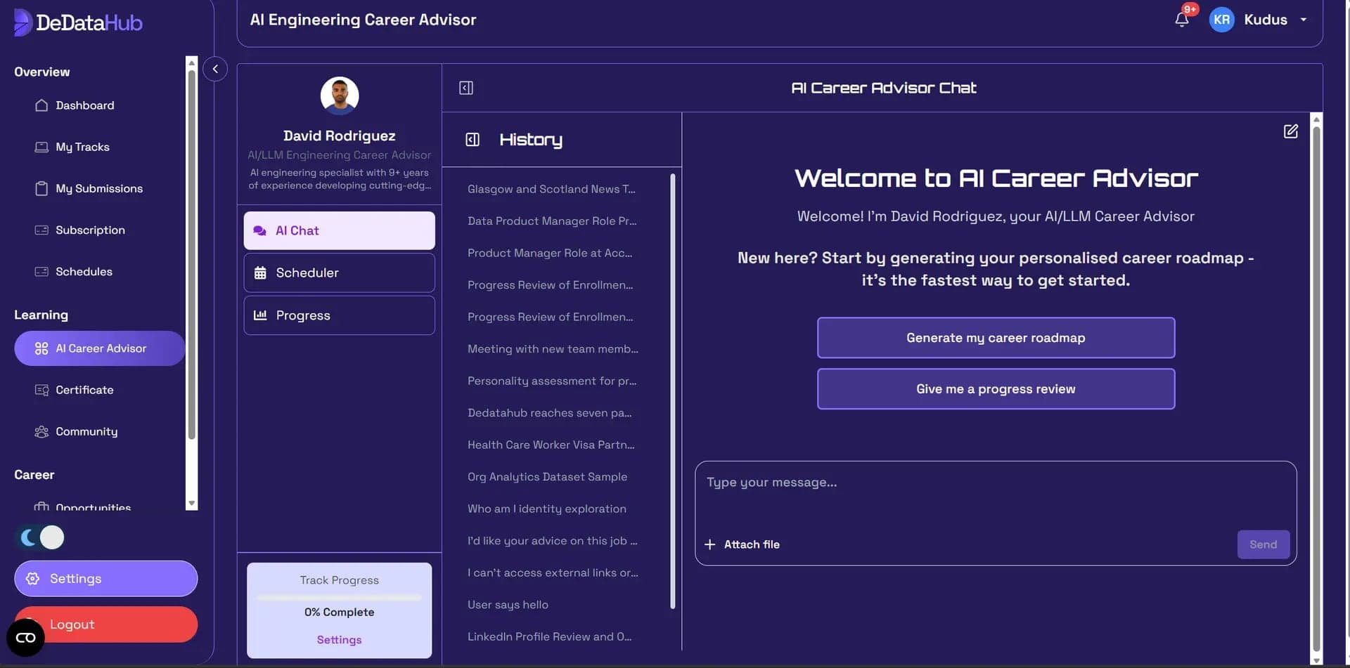 DeDataHub website