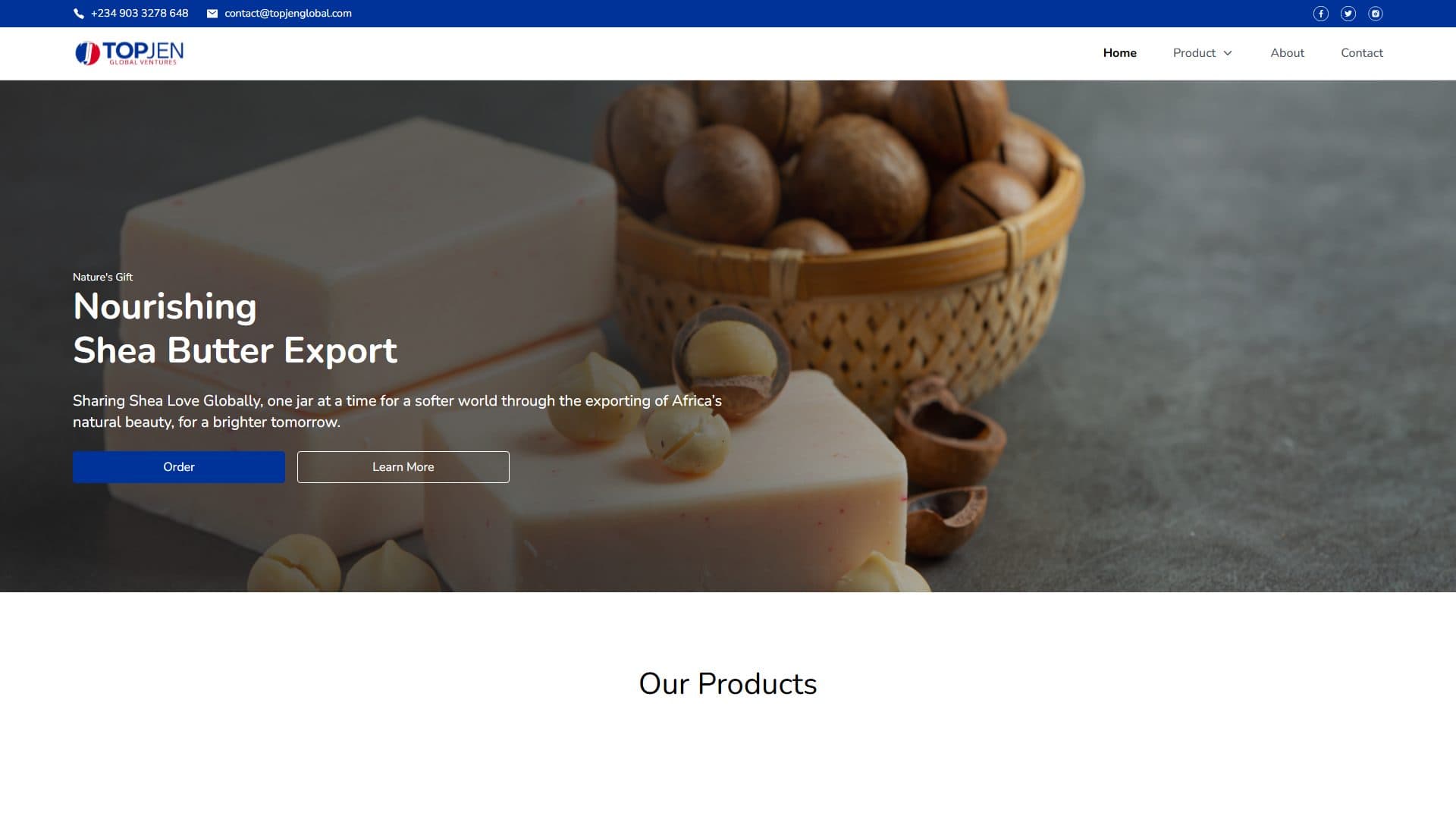 Topjen Global website